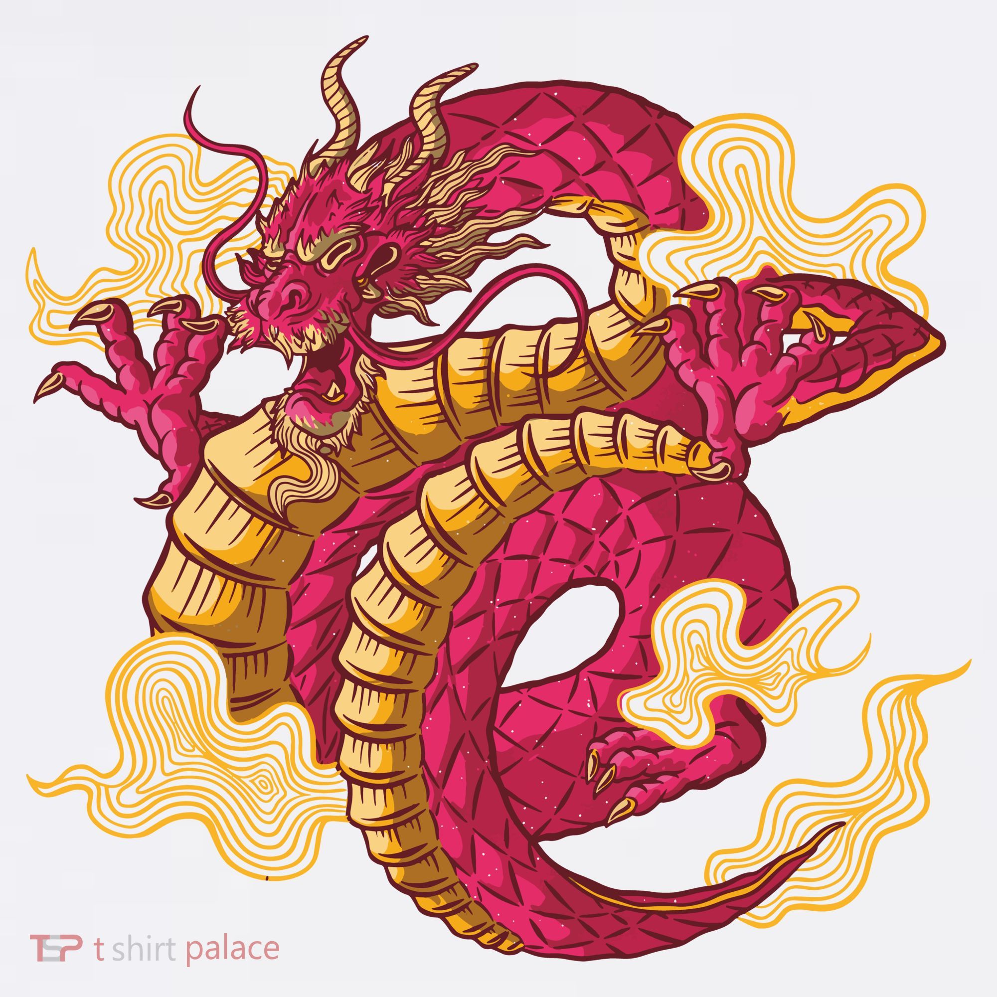 Chinese Dragon Creature Garment-Dyed Sweatshirt