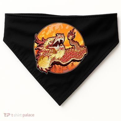 Chinese Dragon Fire Dance USA-Made Doggie Bandana