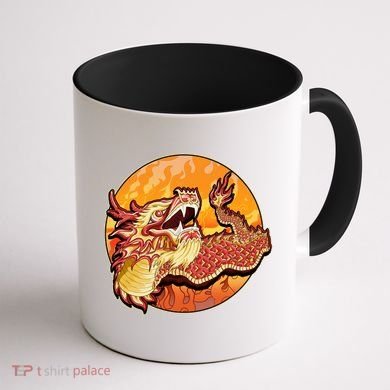 Chinese Dragon Fire Dance Coffee Mug back