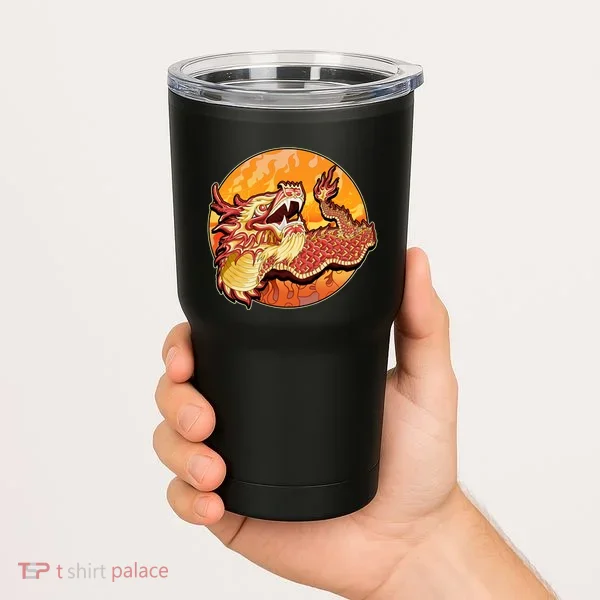Chinese Dragon Fire Dance Tumbler