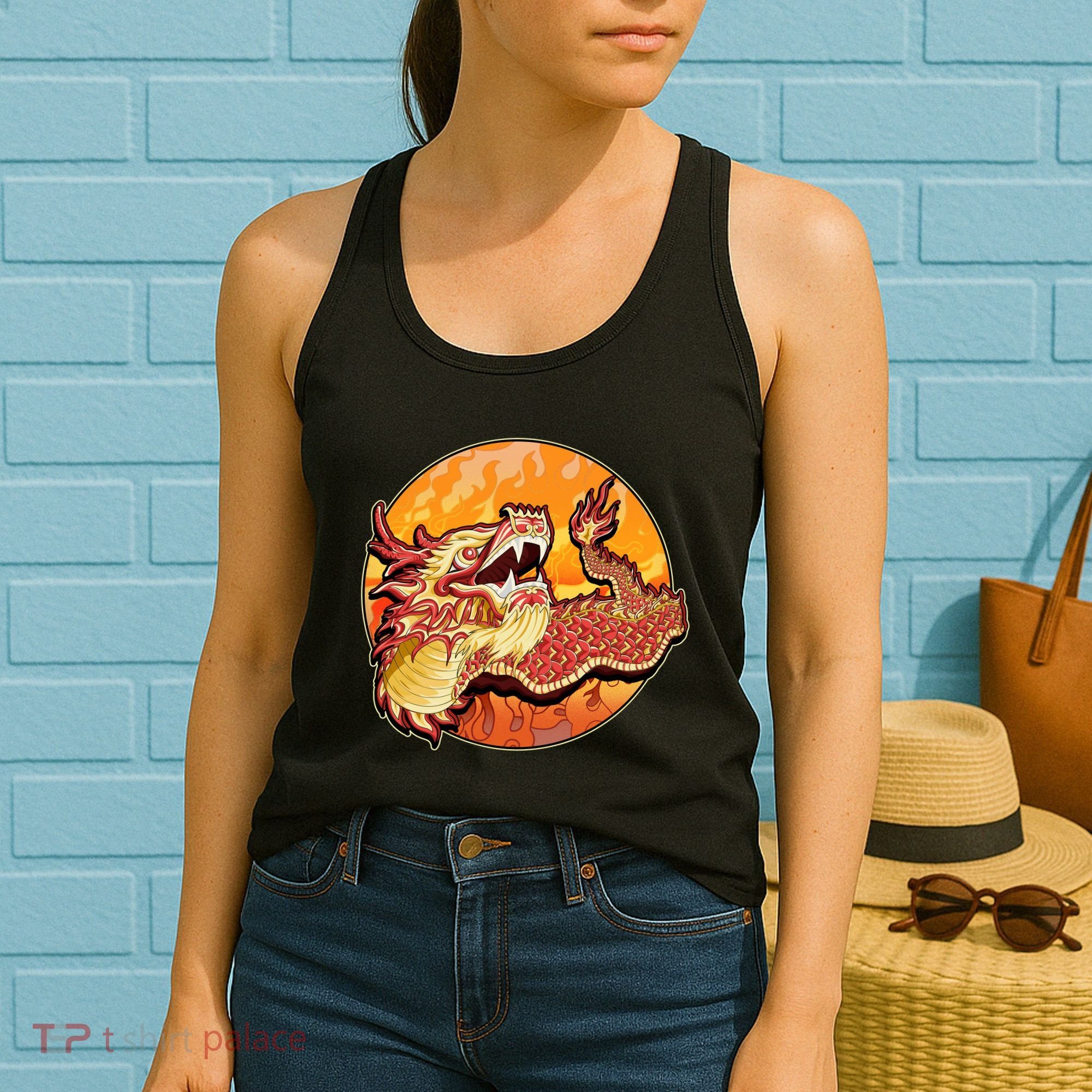 Chinese Dragon Fire Dance Women's Tank Top