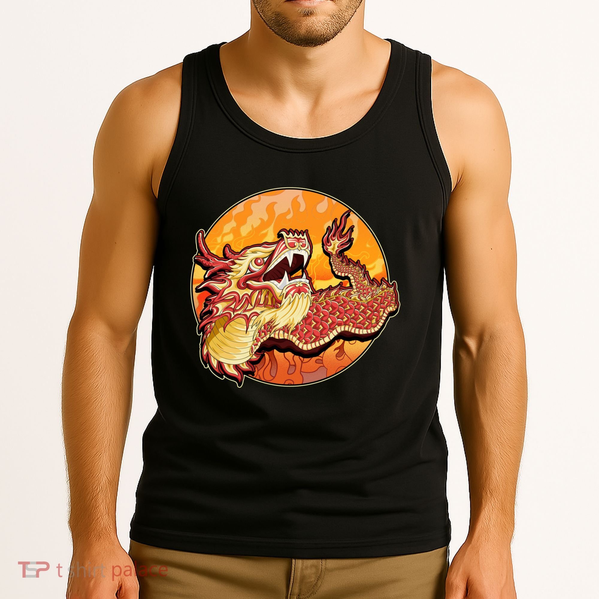 Chinese Dragon Fire Dance Tank Top