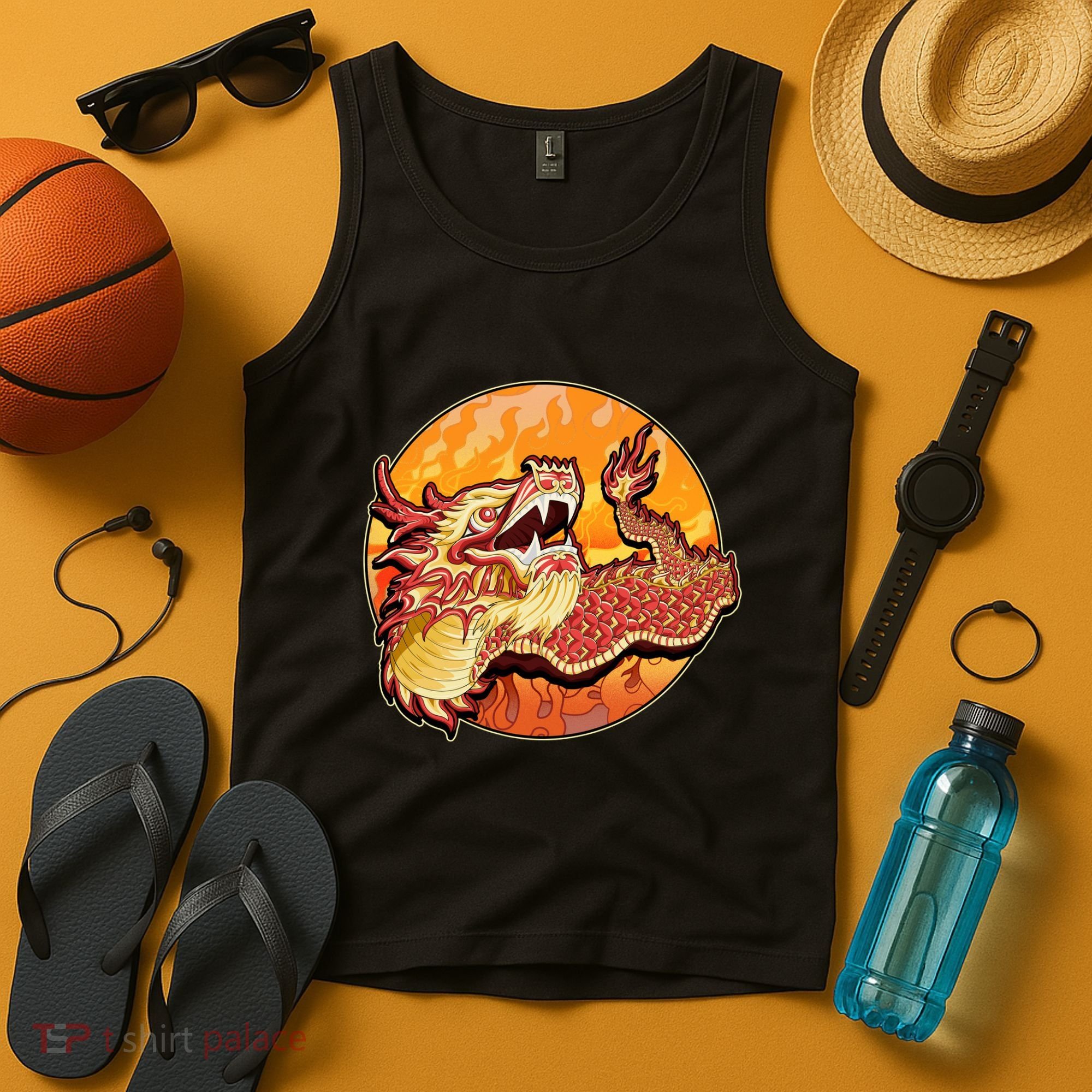 Chinese Dragon Fire Dance Tank Top