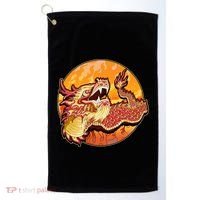 Chinese Dragon Fire Dance Golf Towel thumb 0