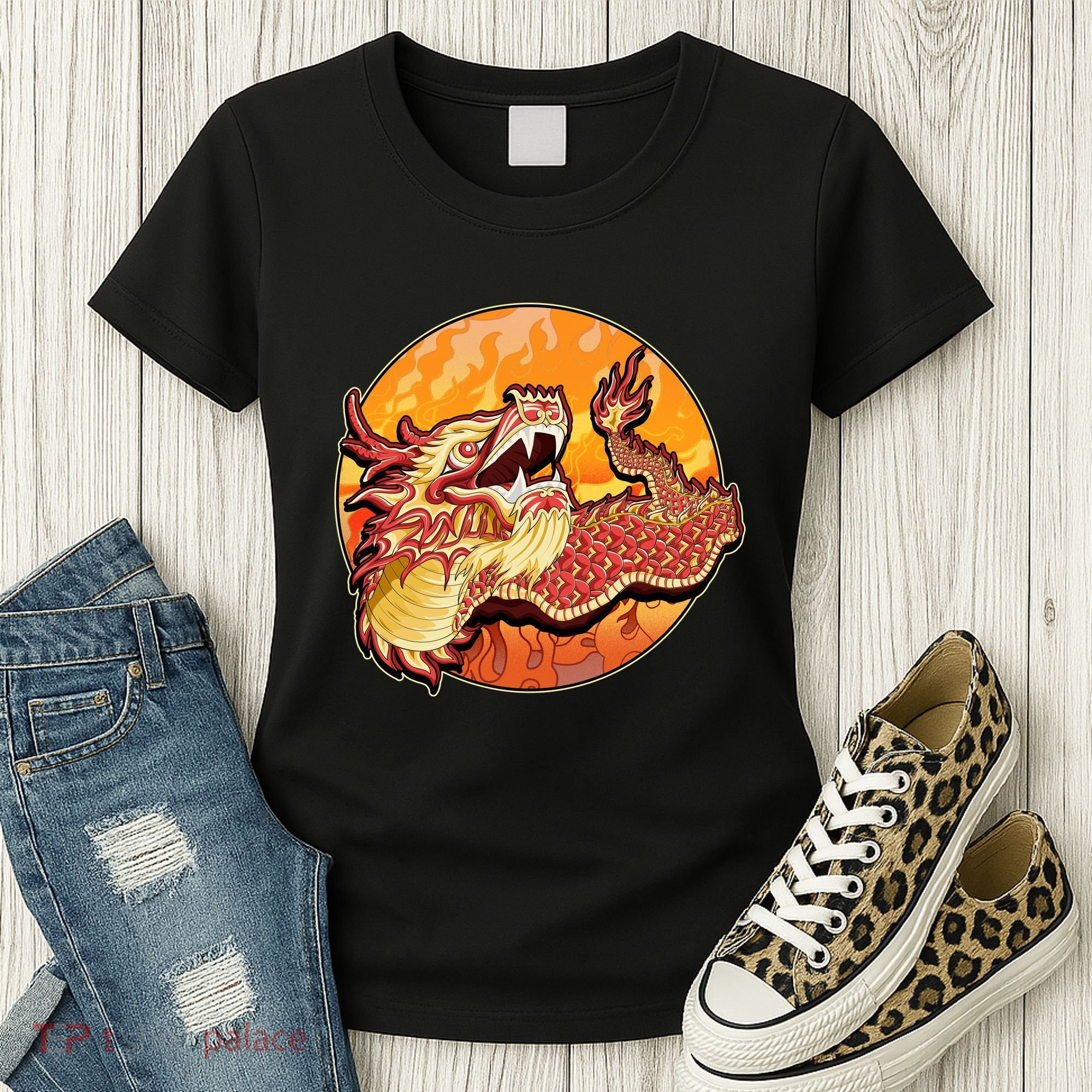 Chinese Dragon Fire Dance Women's T-Shirt