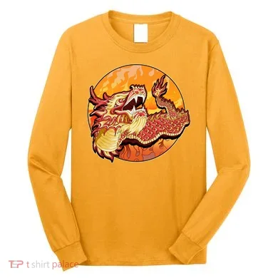 Chinese Dragon Fire Dance Long Sleeve Shirt
