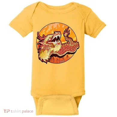 Chinese Dragon Fire Dance Baby Bodysuit