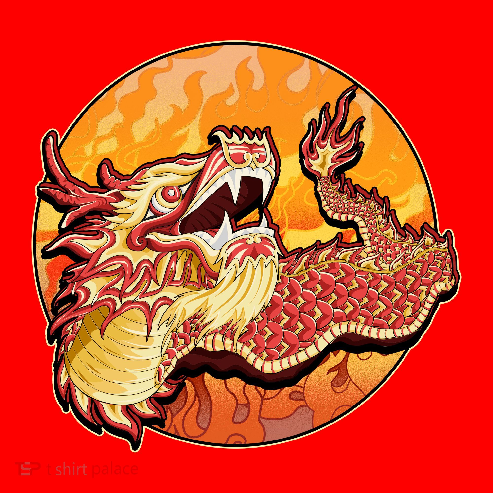 Chinese Dragon Fire Dance Santa Hat