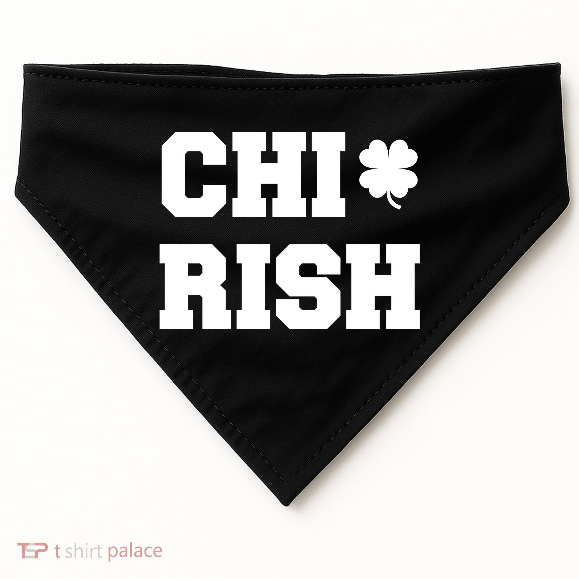 Chirish St Patrick's Day CHI-Irish Chicago Funny Clover USA-Made Doggie Bandana