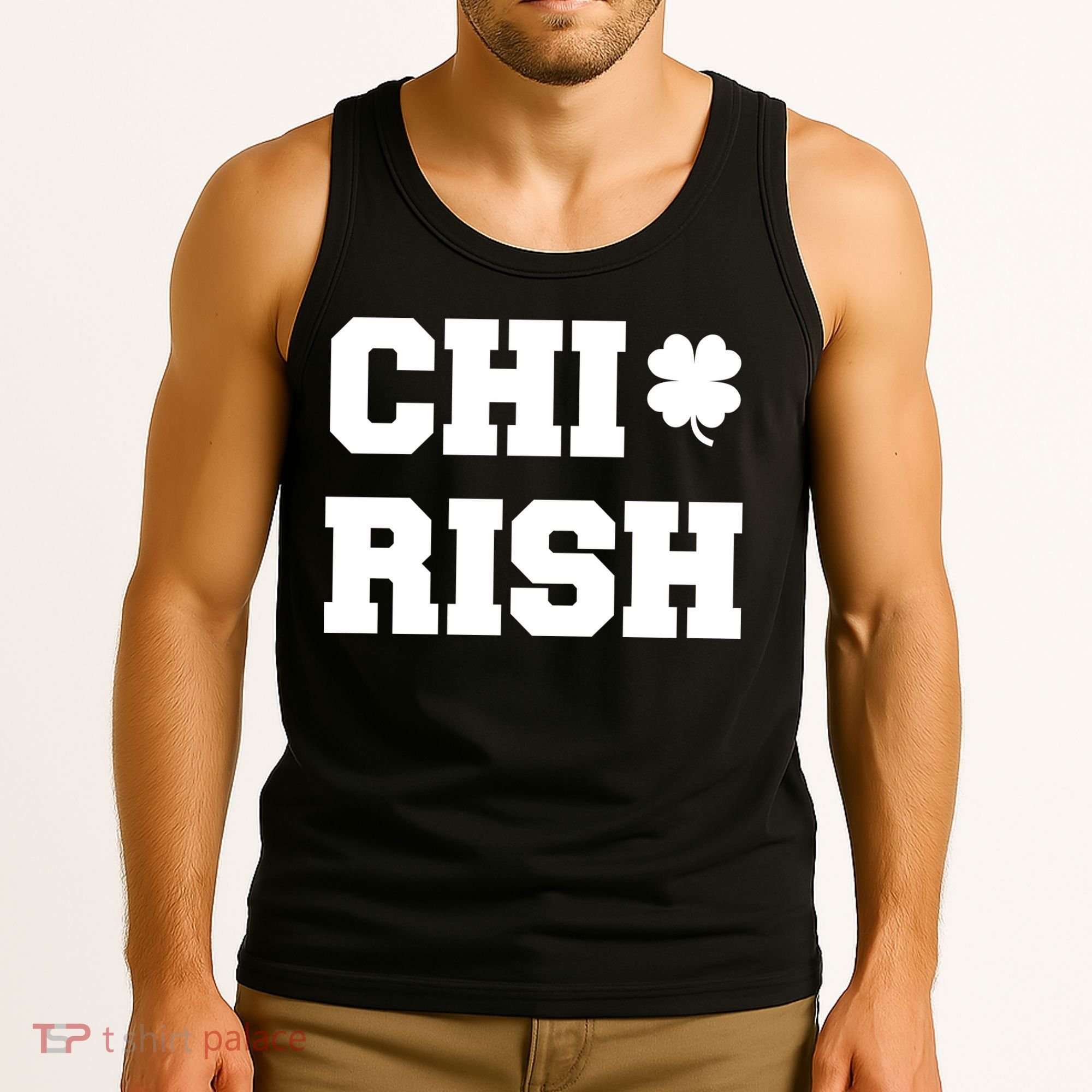Chirish St Patrick's Day CHI-Irish Chicago Funny Clover Tank Top
