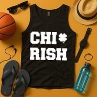 Chirish St Patrick's Day CHI-Irish Chicago Funny Clover Tank Top thumb 4