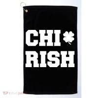 Chirish St Patrick's Day CHI-Irish Chicago Funny Clover Golf Towel thumb 0