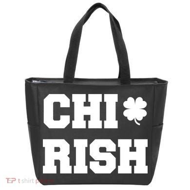 Chirish St Patrick's Day CHI-Irish Chicago Funny Clover Tote Bag