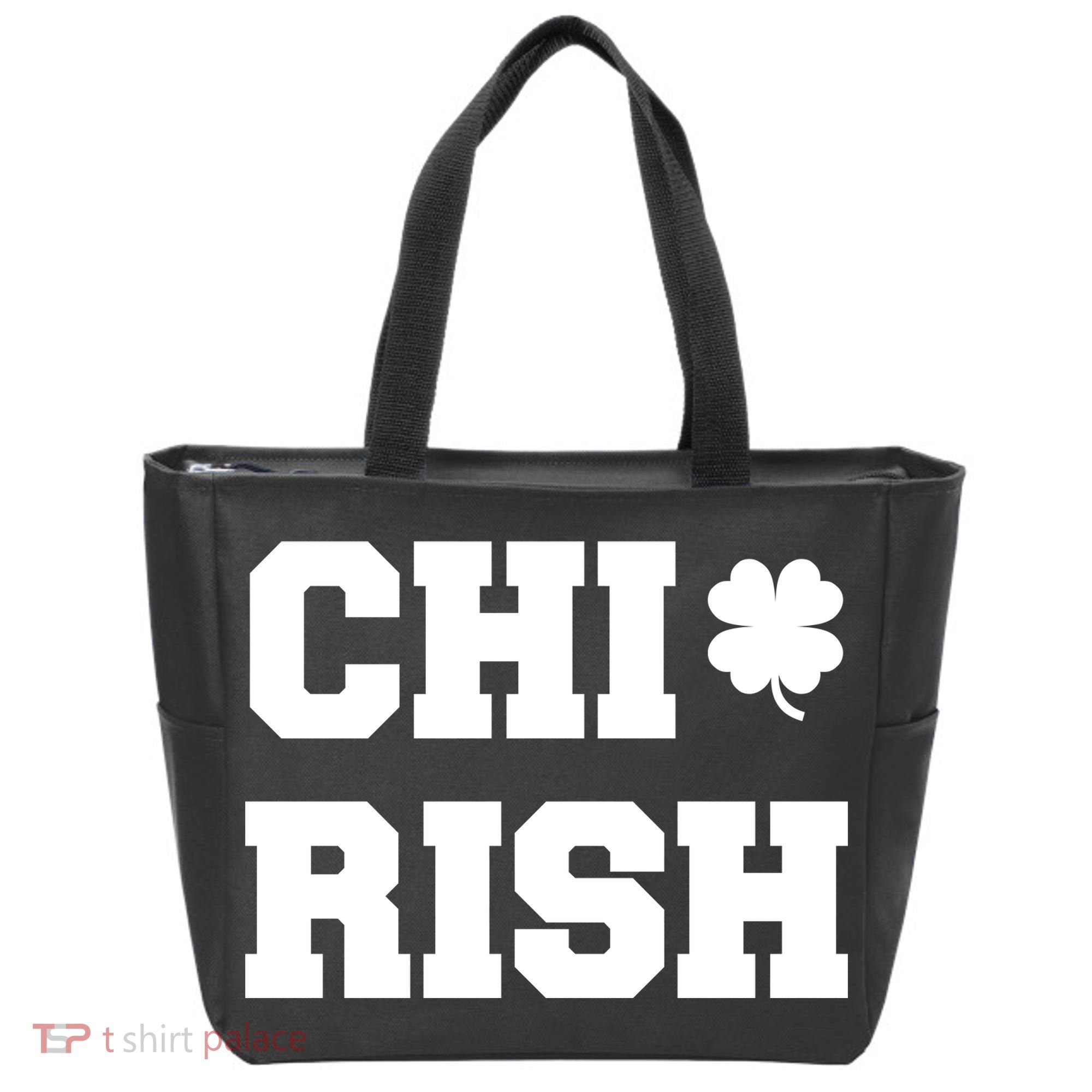Chirish St Patrick's Day CHI-Irish Chicago Funny Clover Tote Bag