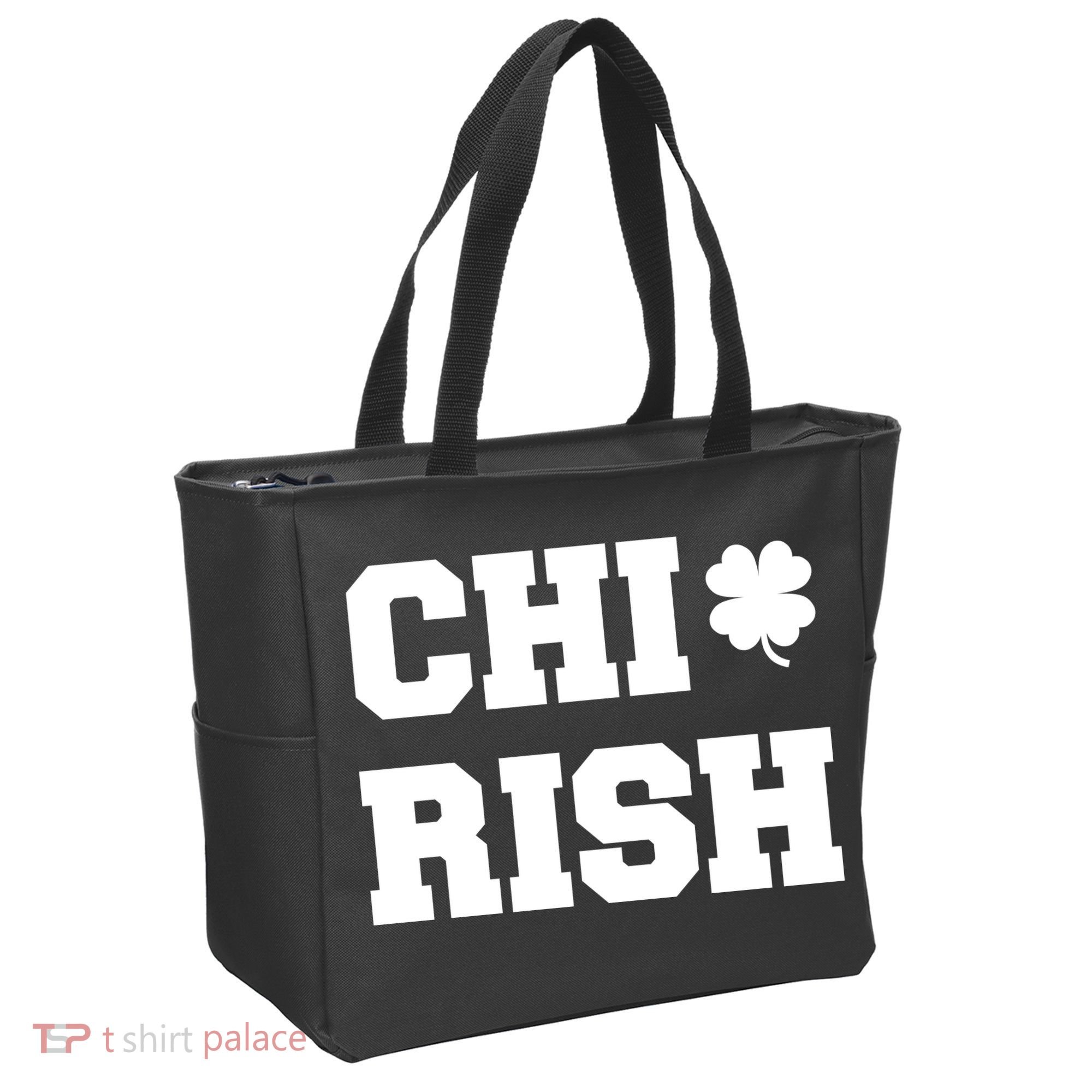 Chirish St Patrick's Day CHI-Irish Chicago Funny Clover Tote Bag