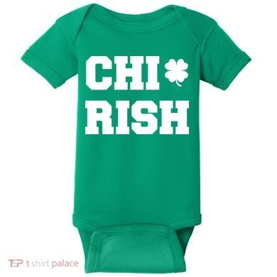 Chirish St Patrick's Day CHI-Irish Chicago Funny Clover Baby Bodysuit