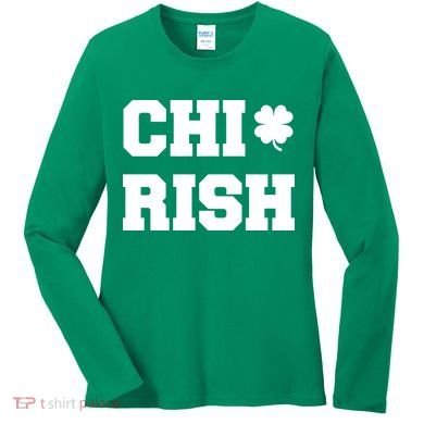 Chirish St Patrick's Day CHI-Irish Chicago Funny Clover Women's Long Sleeve Shirt