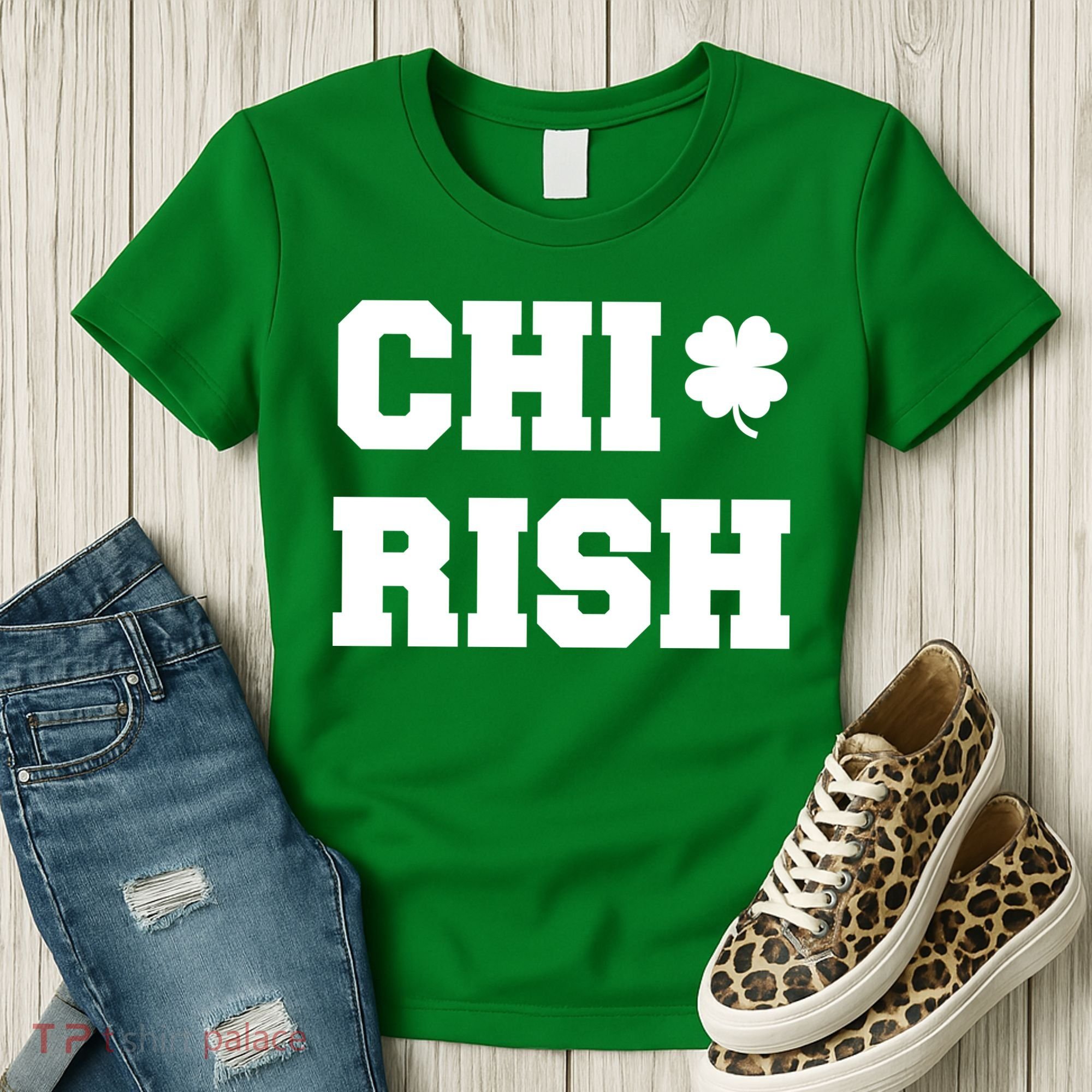 Chirish St Patrick's Day CHI-Irish Chicago Funny Clover Women's T-Shirt
