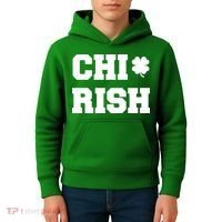 Chirish St Patrick's Day CHI-Irish Chicago Funny Clover Kids Hoodie thumb 4