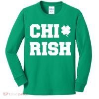 Chirish St Patrick's Day CHI-Irish Chicago Funny Clover Kids Long Sleeve Shirt thumb 0