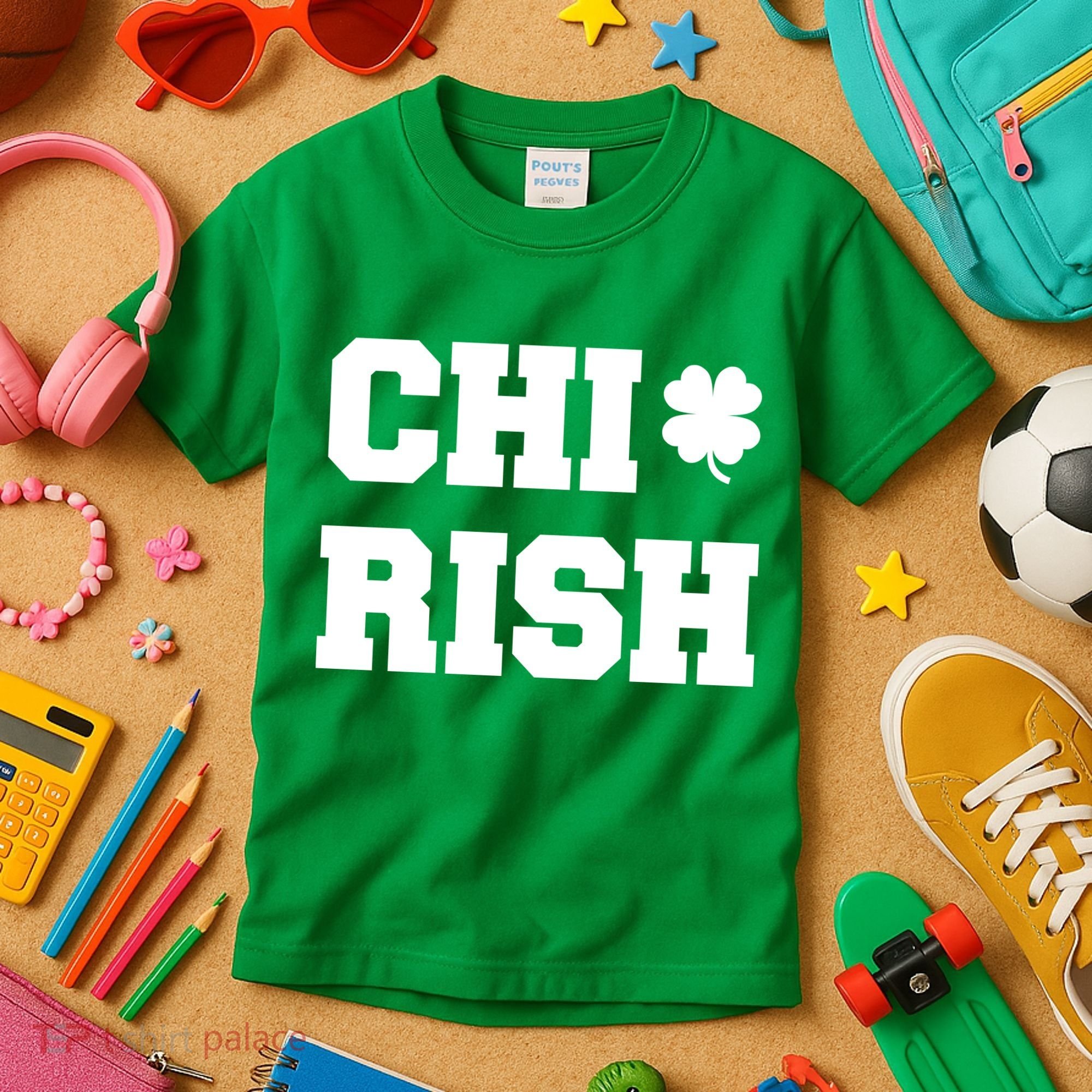 Chirish St Patrick's Day CHI-Irish Chicago Funny Clover Kids T-Shirt