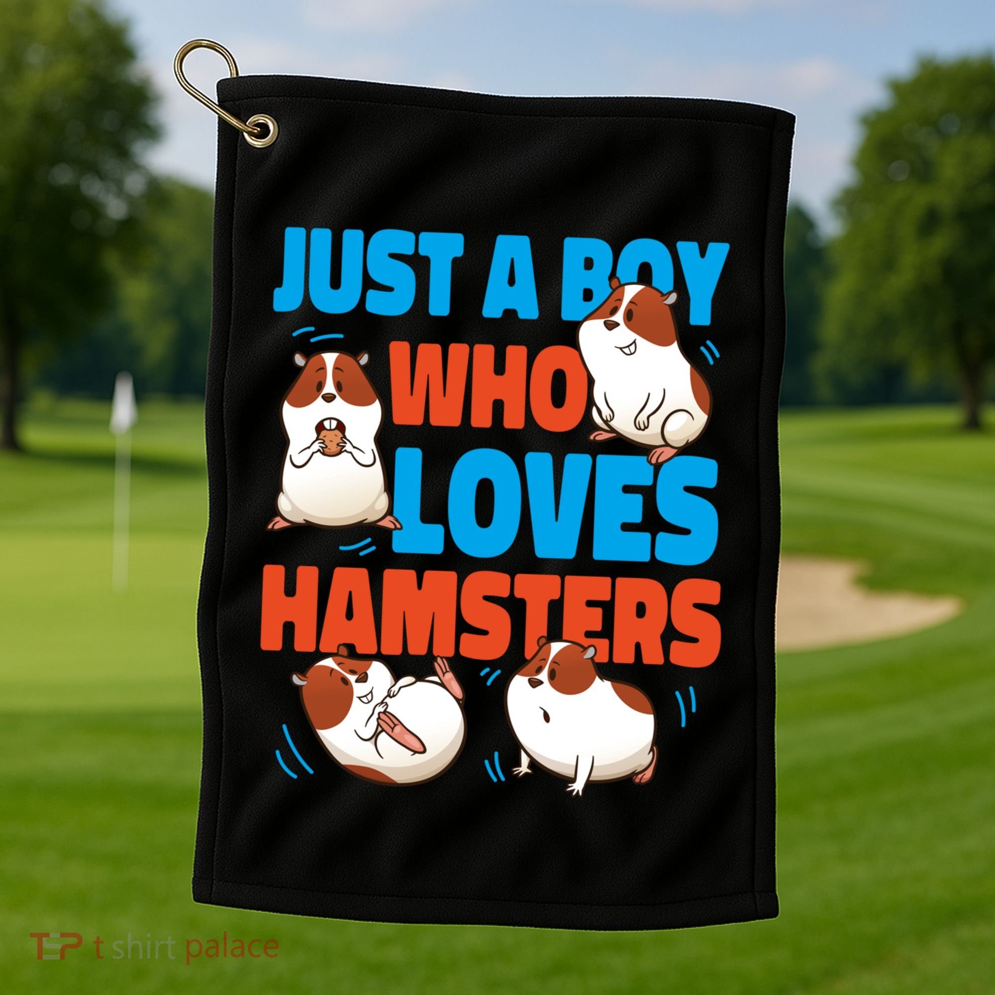 Cute Hamster Just A Boy Who Loves Hamsters Gift Golf Towel