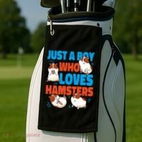 Cute Hamster Just A Boy Who Loves Hamsters Gift Golf Towel thumb 2