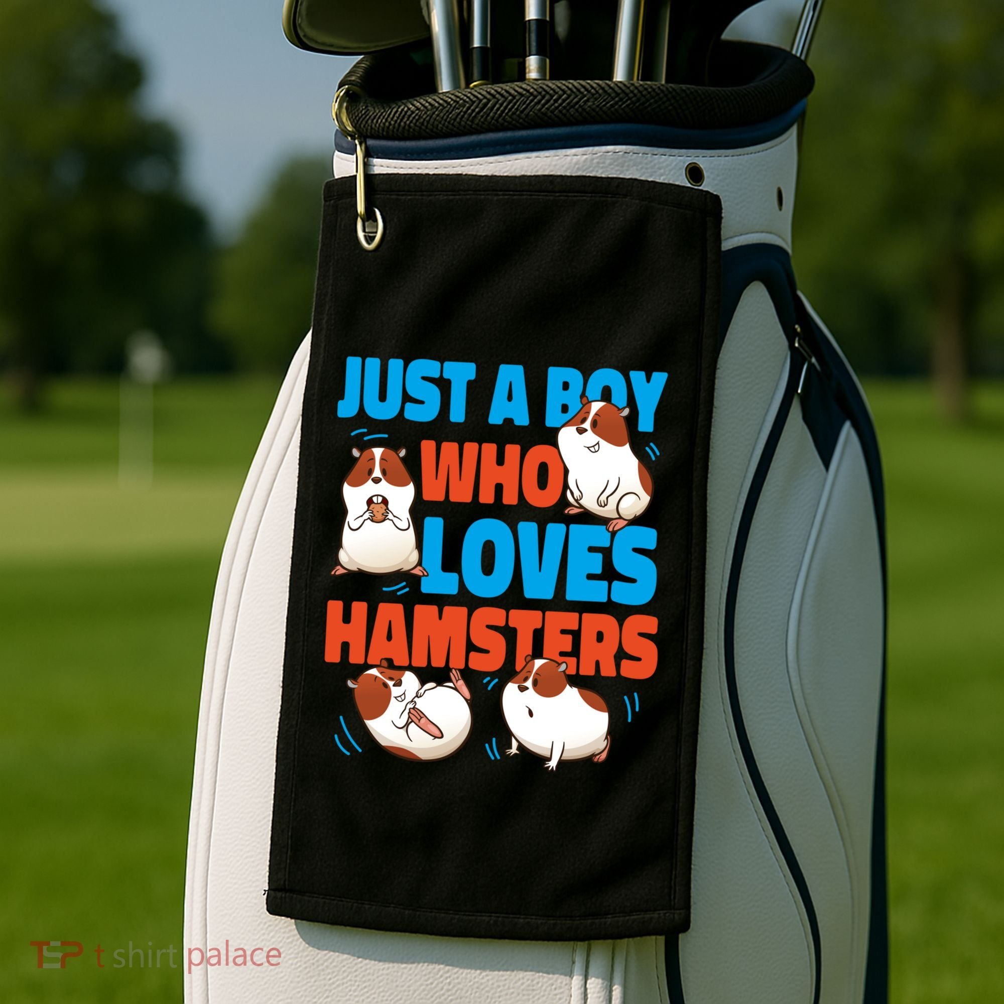 Cute Hamster Just A Boy Who Loves Hamsters Gift Golf Towel