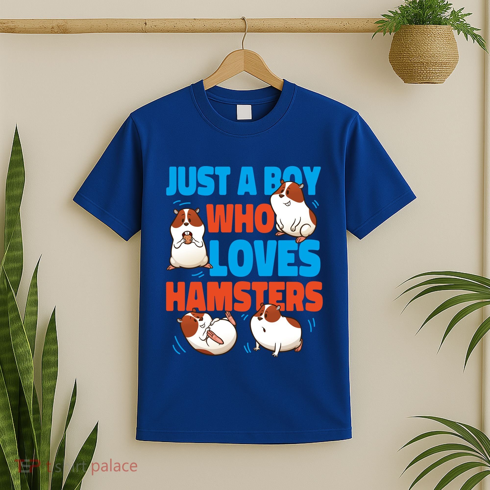 Cute Hamster Just A Boy Who Loves Hamsters Gift T-Shirt