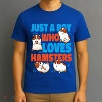 Cute Hamster Just A Boy Who Loves Hamsters Gift T-Shirt thumb 3
