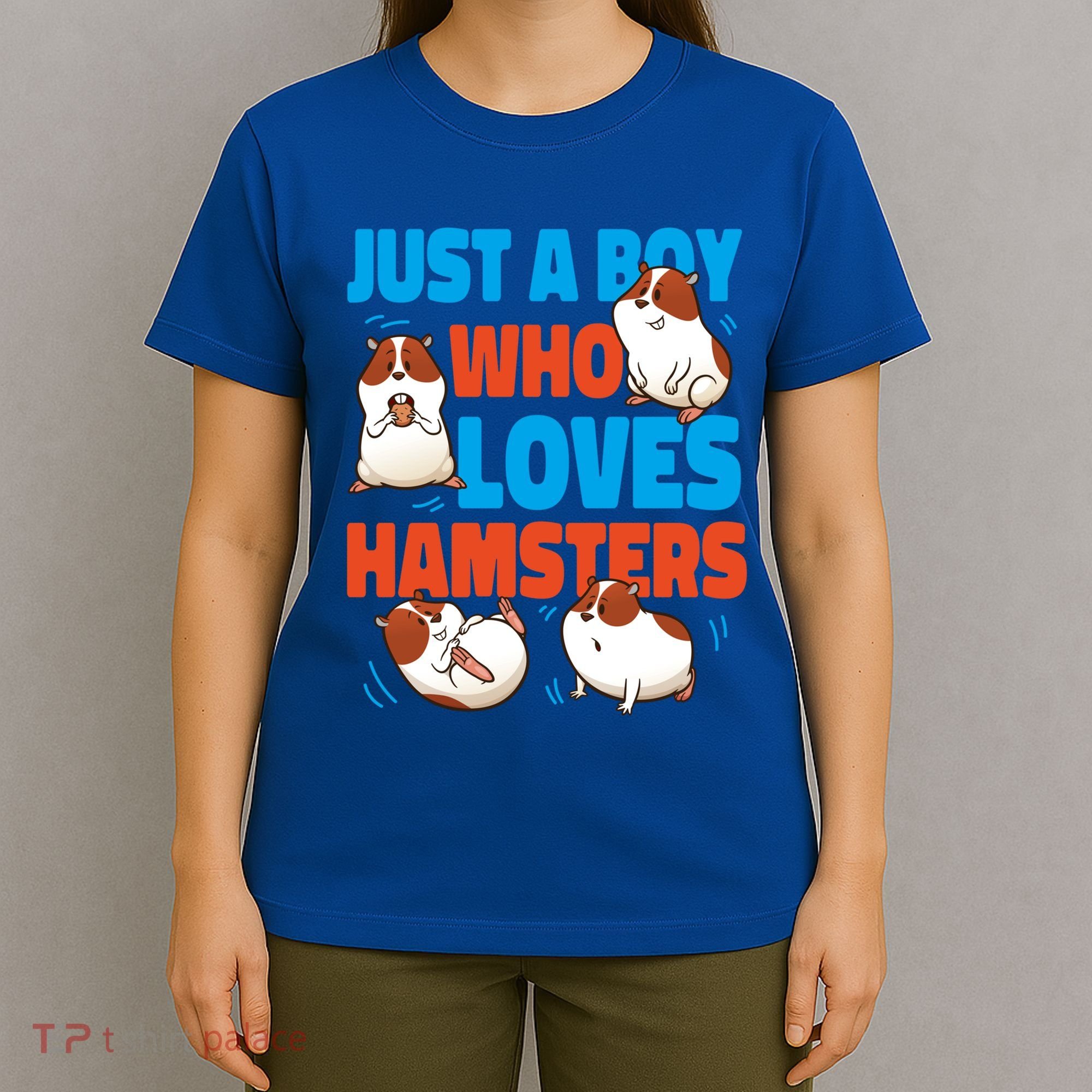 Cute Hamster Just A Boy Who Loves Hamsters Gift T-Shirt