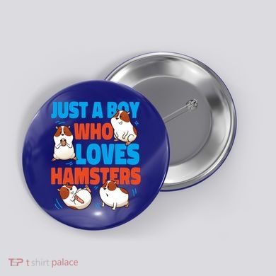 Cute Hamster Just A Boy Who Loves Hamsters Gift Button