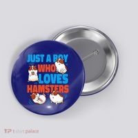 Cute Hamster Just A Boy Who Loves Hamsters Gift Button thumb 0