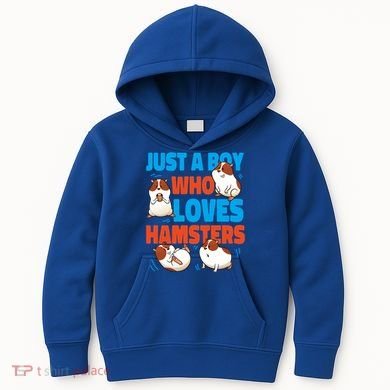Cute Hamster Just A Boy Who Loves Hamsters Gift Kids Hoodie