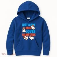 Cute Hamster Just A Boy Who Loves Hamsters Gift Kids Hoodie thumb 0