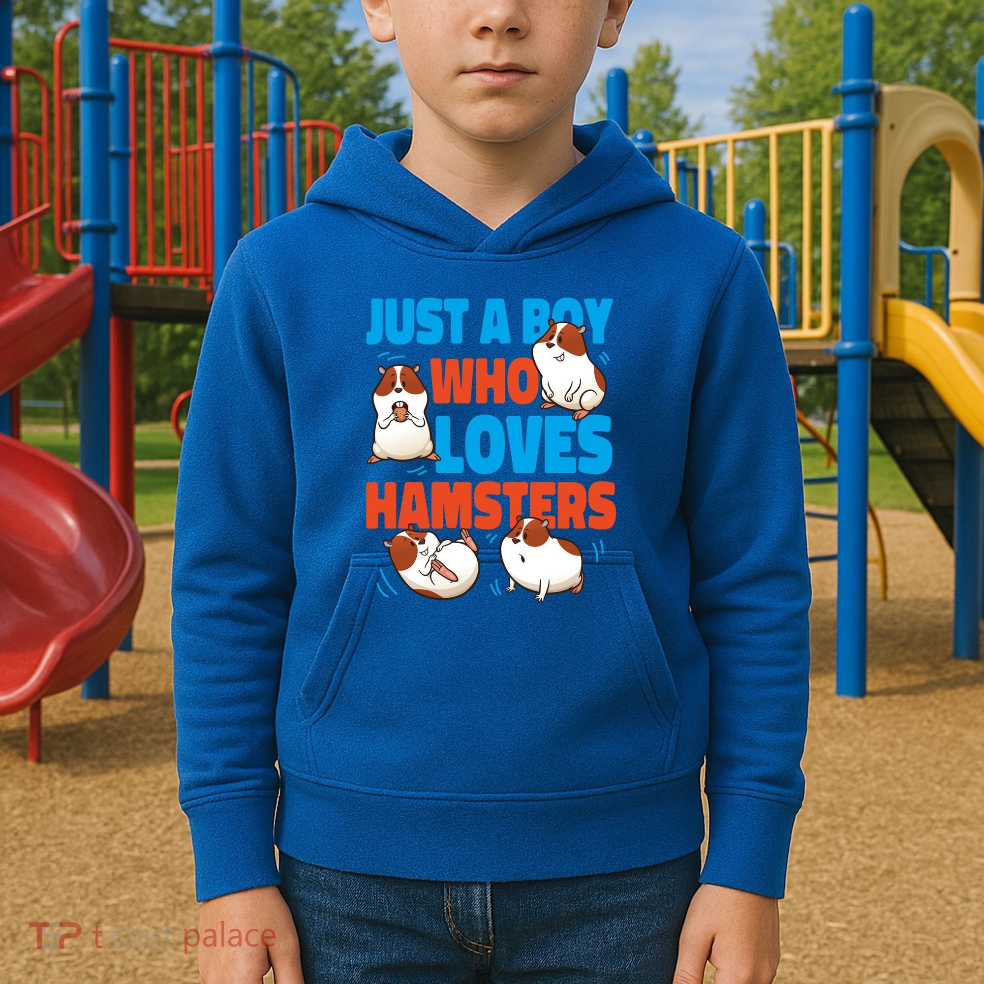 Cute Hamster Just A Boy Who Loves Hamsters Gift Kids Hoodie