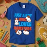 Cute Hamster Just A Boy Who Loves Hamsters Gift Kids T-Shirt thumb 3