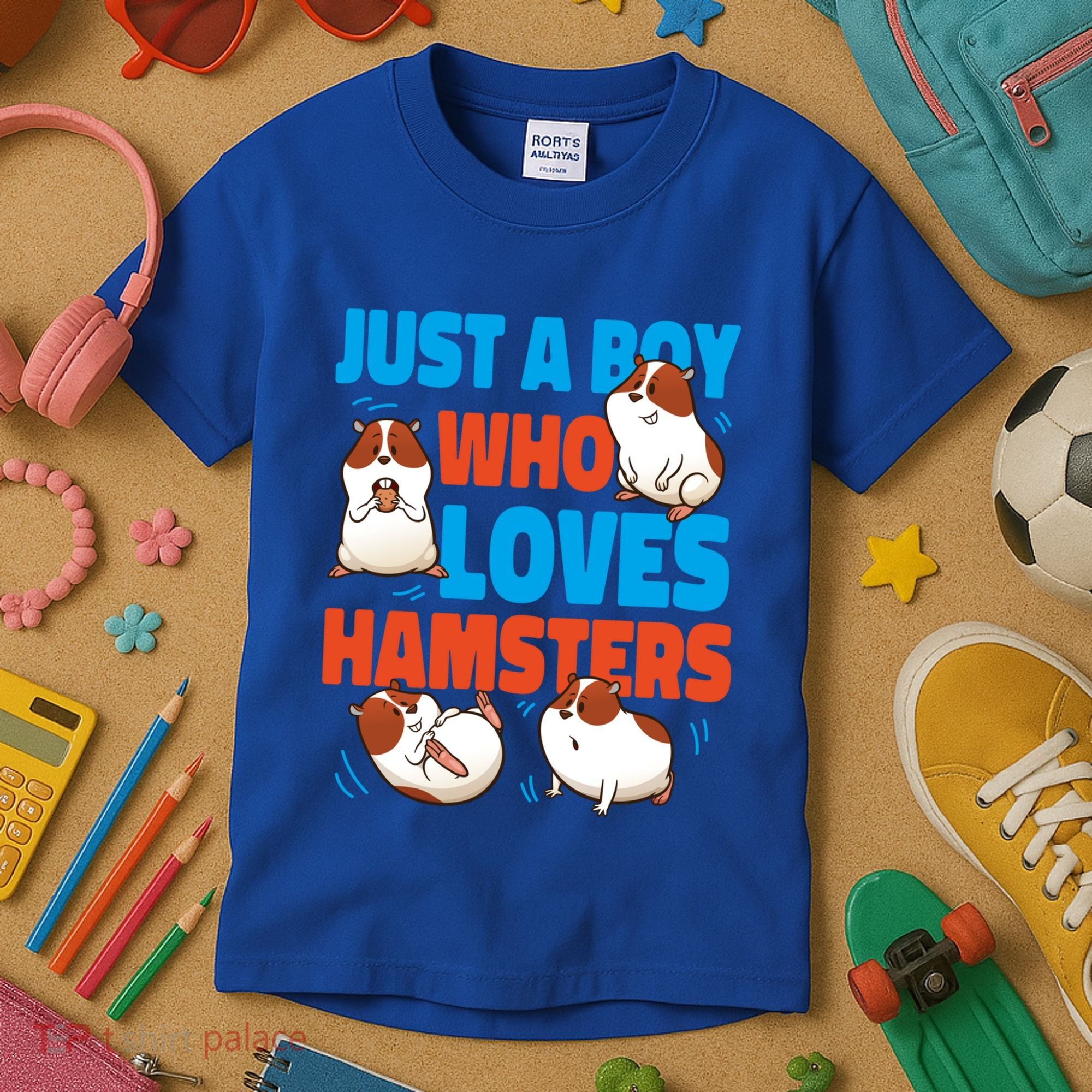 Cute Hamster Just A Boy Who Loves Hamsters Gift Kids T-Shirt