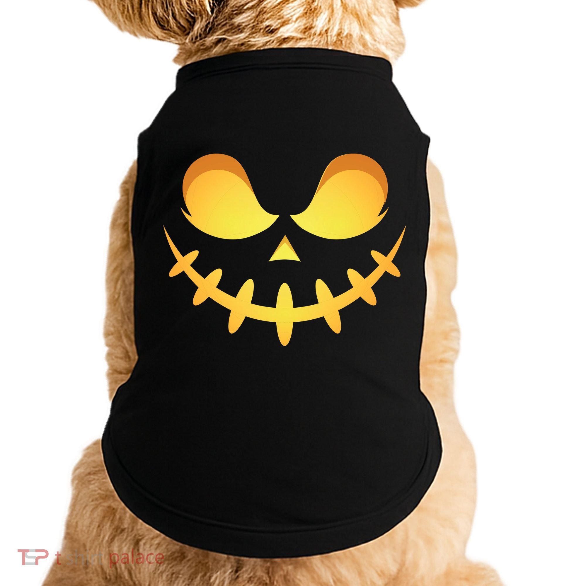 Creepy Halloween Jack O Lantern Jackolantern Pumpkin Face Costume Doggie Tank