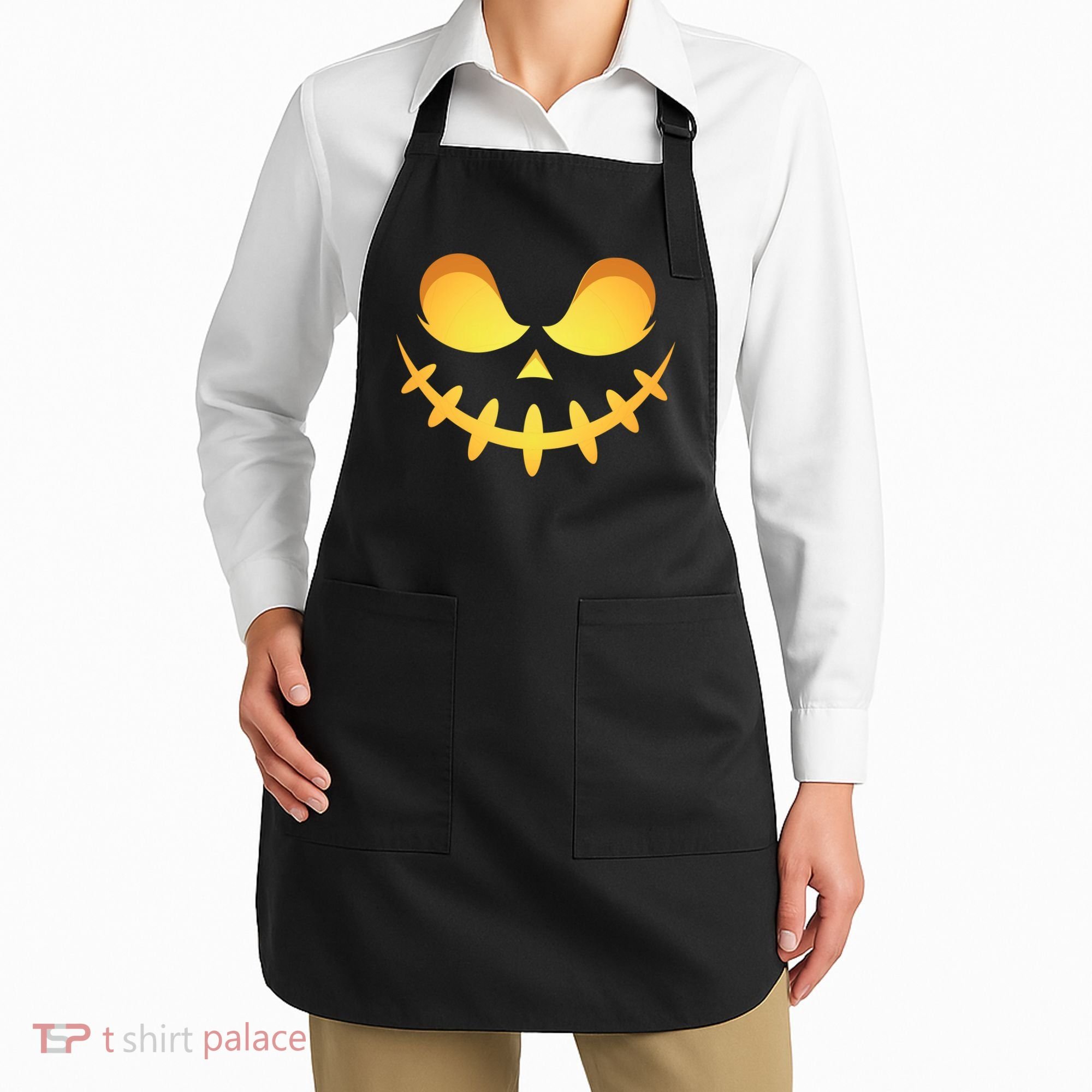 Creepy Halloween Jack O Lantern Jackolantern Pumpkin Face Costume Apron