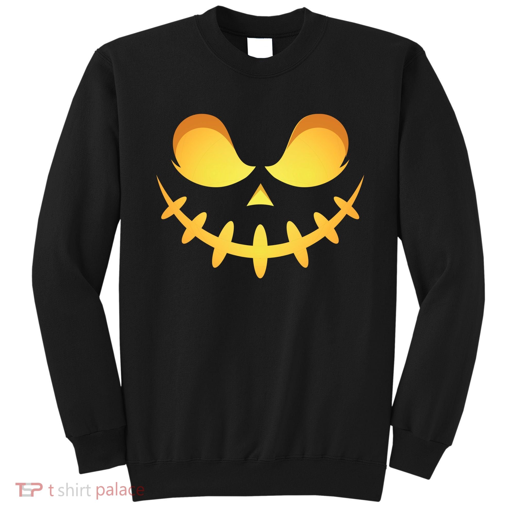 Creepy Halloween Jack O Lantern Jackolantern Pumpkin Face Costume Sweatshirt