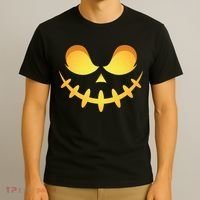 Creepy Halloween Jack O Lantern Jackolantern Pumpkin Face Costume T-Shirt thumb 3
