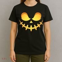 Creepy Halloween Jack O Lantern Jackolantern Pumpkin Face Costume T-Shirt thumb 4