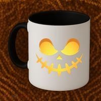 Creepy Halloween Jack O Lantern Jackolantern Pumpkin Face Costume Coffee Mug thumb 2