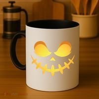 Creepy Halloween Jack O Lantern Jackolantern Pumpkin Face Costume Coffee Mug thumb 4