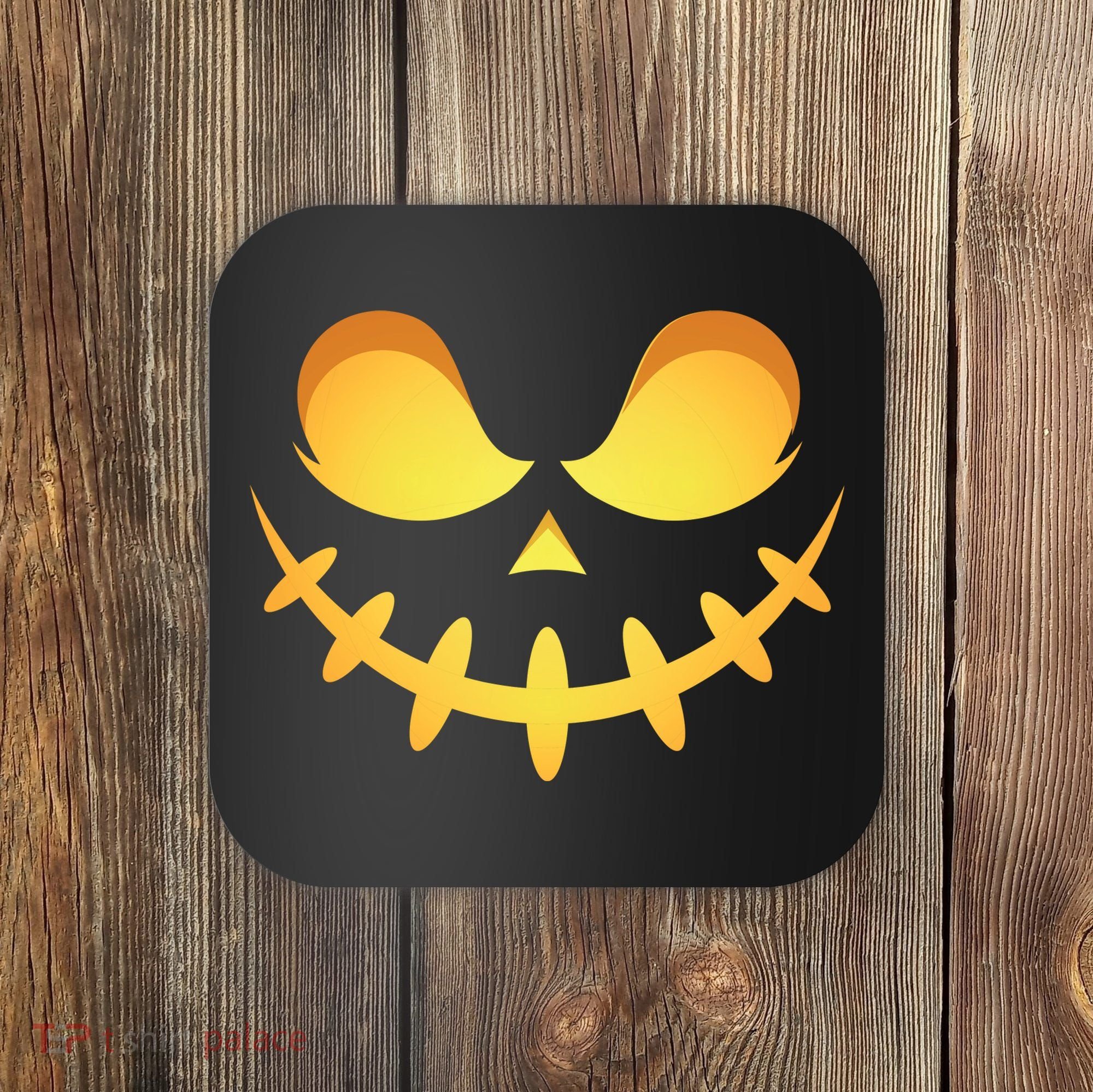 Creepy Halloween Jack O Lantern Jackolantern Pumpkin Face Costume Coaster