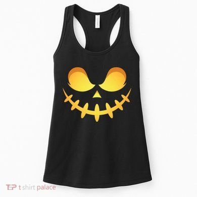 Creepy Halloween Jack O Lantern Jackolantern Pumpkin Face Costume Women's Tank Top