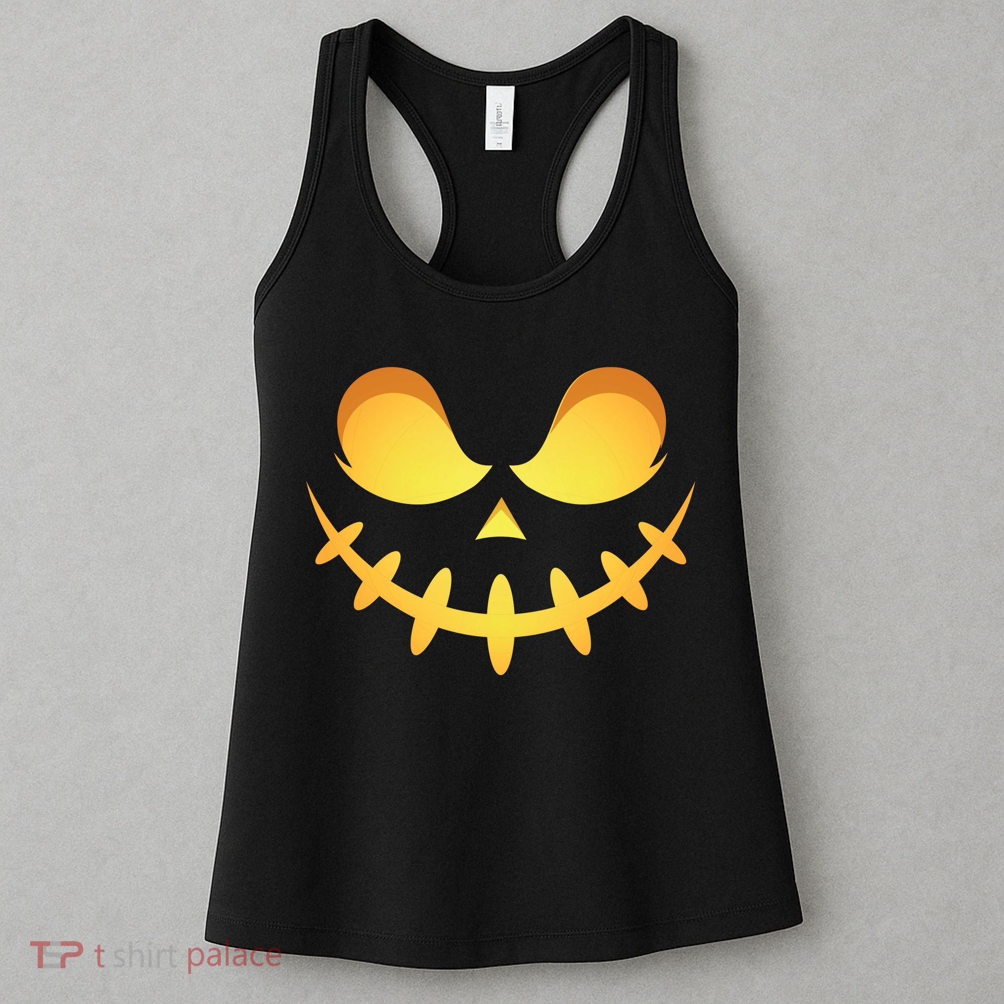Creepy Halloween Jack O Lantern Jackolantern Pumpkin Face Costume Women's Tank Top