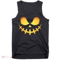 Creepy Halloween Jack O Lantern Jackolantern Pumpkin Face Costume Tank Top thumb 0