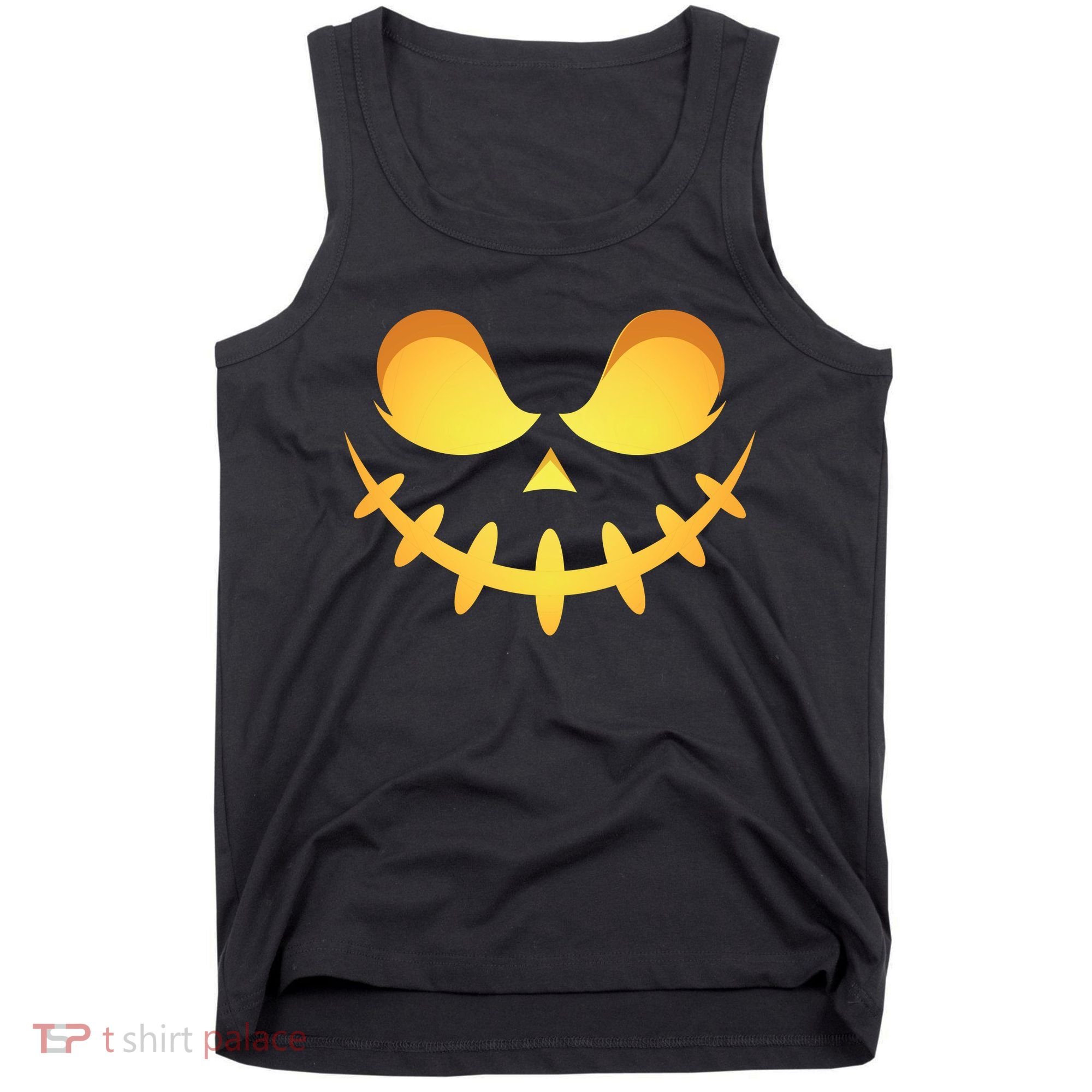 Creepy Halloween Jack O Lantern Jackolantern Pumpkin Face Costume Tank Top